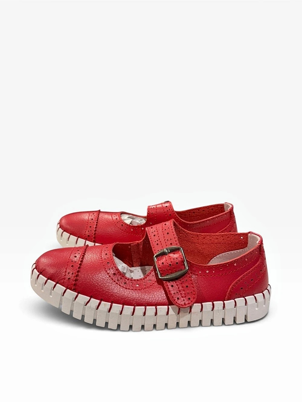 Girls Bernie Mev. TWK75 Mary Jane Flats Red Memory Foam Comfort Soles NIB